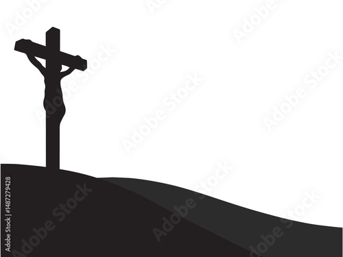 Jesus on the Cross Black and White