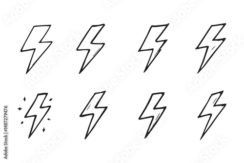 Lightening bolt line art