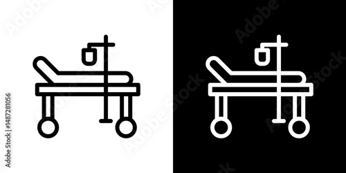 Hospital bed icon symbol pictogram UX UI designs