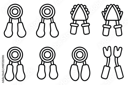 Hand Exercisers Muscle Training Line Art
