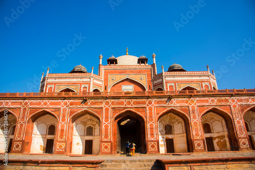 Woman Tourist visit Humayun's Tomb, Delhi, India.