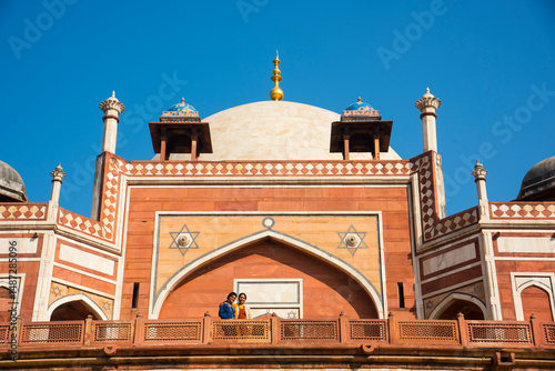 Woman Tourist visit Humayun's Tomb, Delhi, India.
