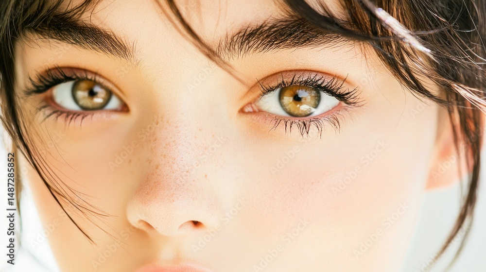 Obraz premium A close up portrait showcasing the beauty of a young woman