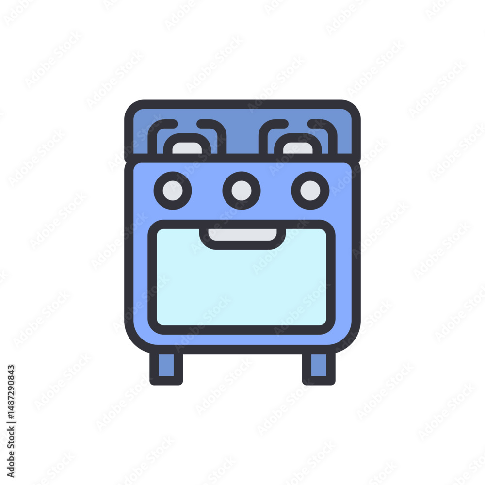 Stylized Illustration Of A Blue Oven With A Transparent Background Stylized Illustration Of A Blue Oven With A Transparent Background