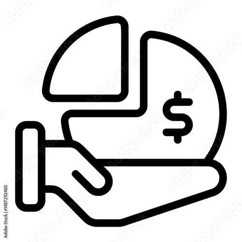 Dividend payout Line Icon
