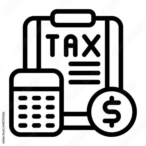 Taxable income report Line Icon