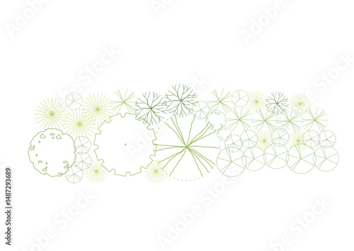 tree top view plant landscape architecture nature garden aerial vector. trees branch isolate collection illustration environment green botany urban bush park. tree architecture conifer decorative.