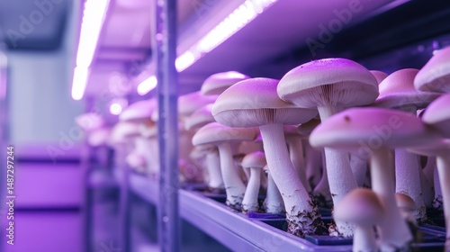 Cultivation of Mushrooms Under Purple LED Lights