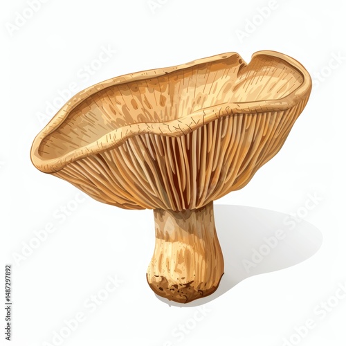 Wild Mushroom Illustration on White Background