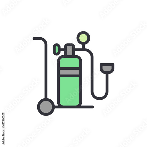 Portable Oxygen Cylinder With Regulator For Medical Use Illustration