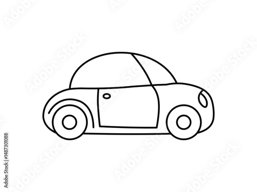 Hand drawn toy car illustration vector image template