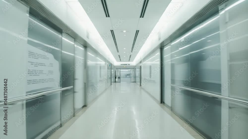 Moving Through Long Illuminated Corridor Slow Motion Moving Through Long Illuminated Corridor Slow Motion