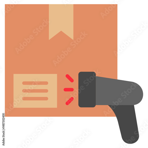 Barcode Scan flat color, mini illustration icon. use for modern concept, print, UI, UX kit, web and app development. Vector related to sales, logistic and ecommerce