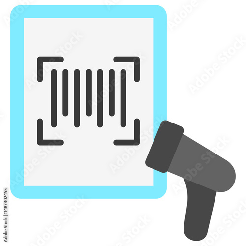 Barcode Scan flat color, mini illustration icon. use for modern concept, print, UI, UX kit, web and app development. Vector related to sales, logistic and ecommerce