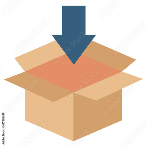 Box Open flat color, mini illustration icon. use for modern concept, print, UI, UX kit, web and app development. Vector related to sales, logistic and ecommerce
