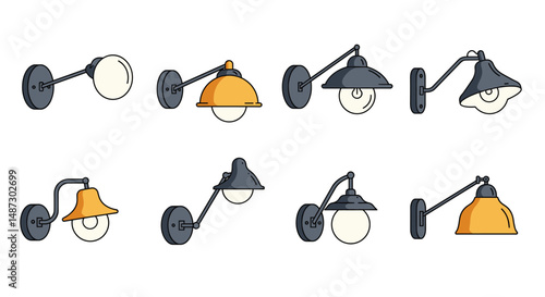 Industrial and vintage wall lamps collection