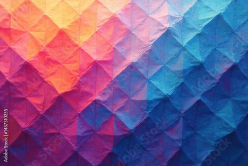 Abstract geometric shapes in calming hues form a subtle, repeating pattern , wallcovering, wallpaper, blue