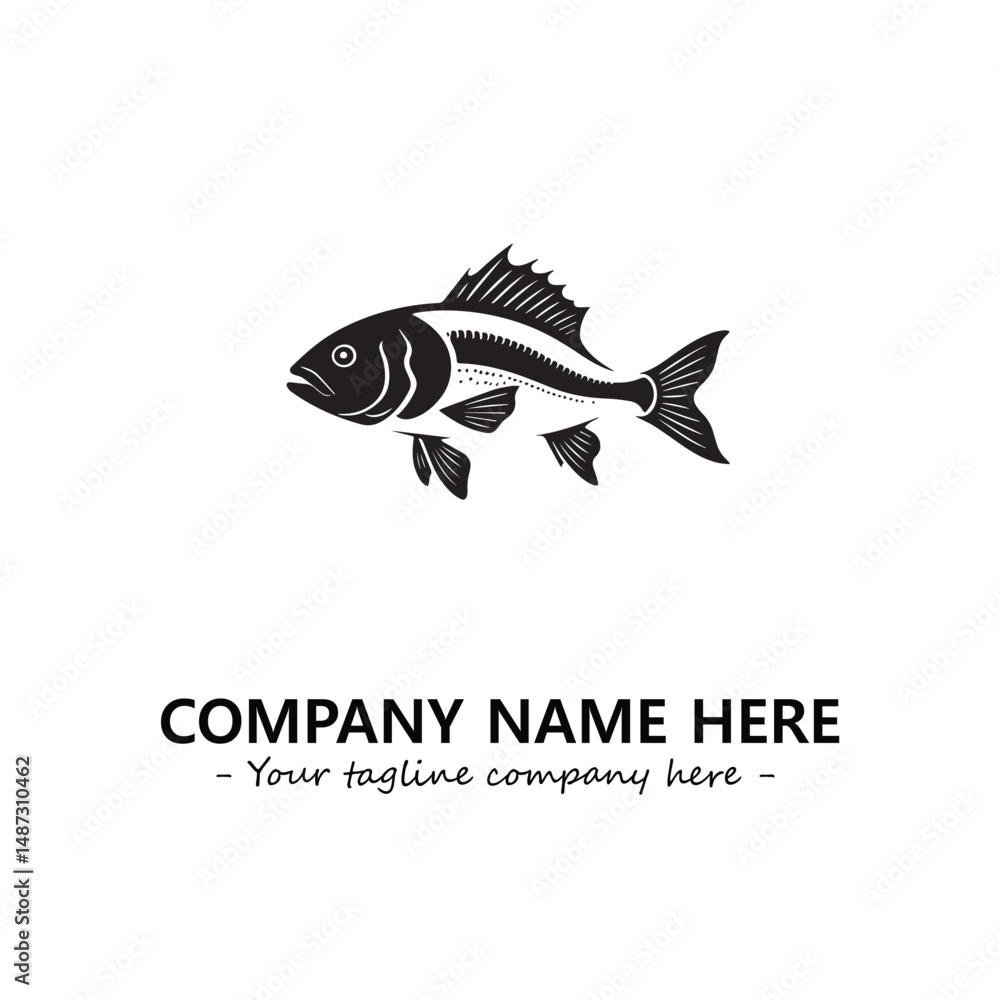 Obraz premium Fish silhouette logo company design vector illustration