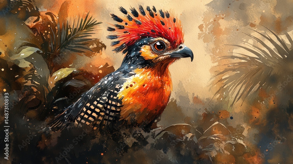 Fototapeta premium Tropical bird with vibrant plumage