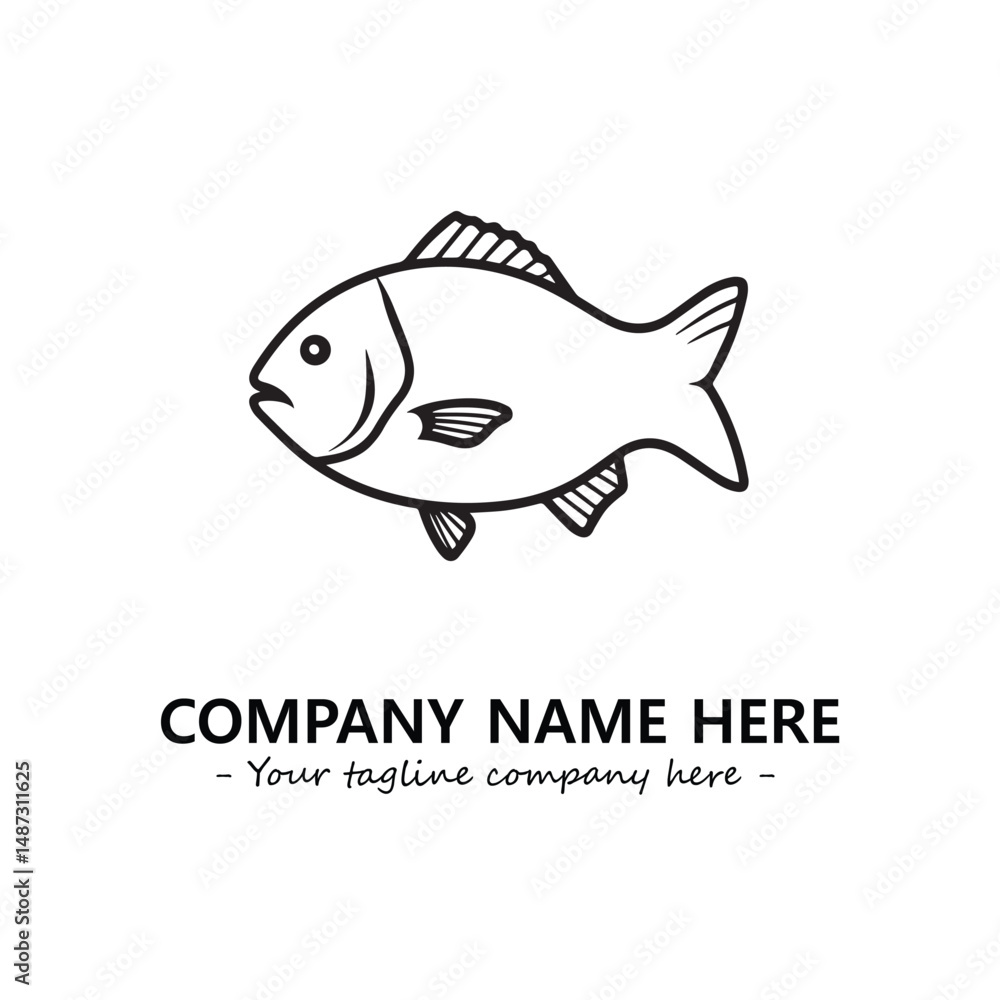 Obraz premium Fish silhouette logo company design vector illustration