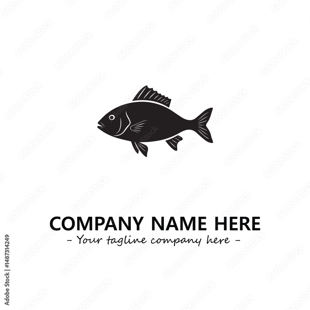 Obraz premium Fish silhouette logo company design vector illustration