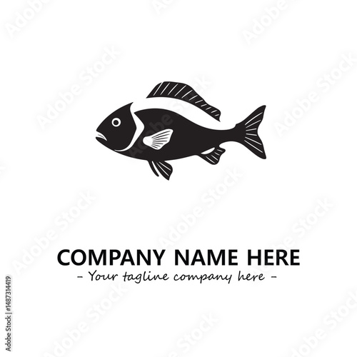 Fish silhouette logo company design vector illustration