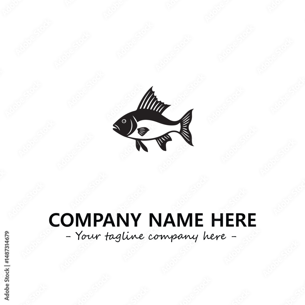 Obraz premium Fish silhouette logo company design vector illustration