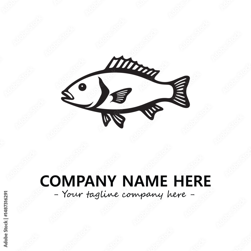 Obraz premium Fish silhouette logo company design vector illustration