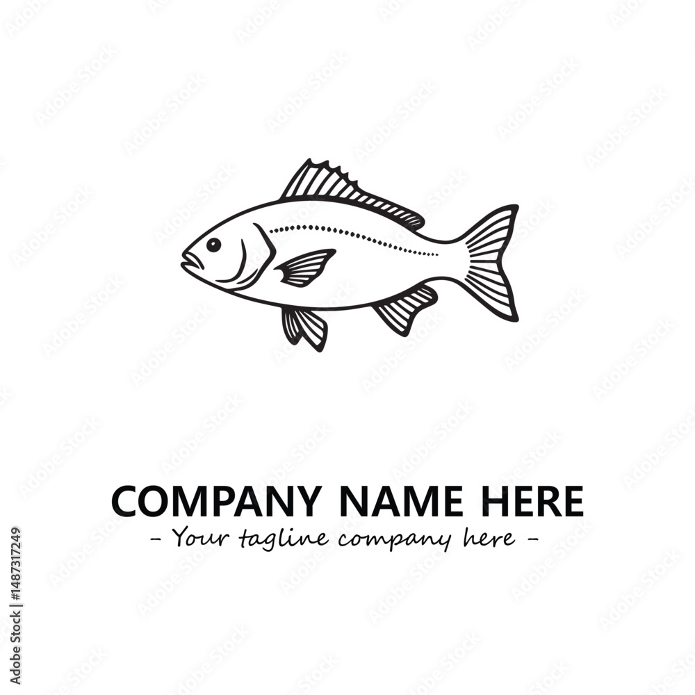 Obraz premium Fish silhouette logo company design vector illustration