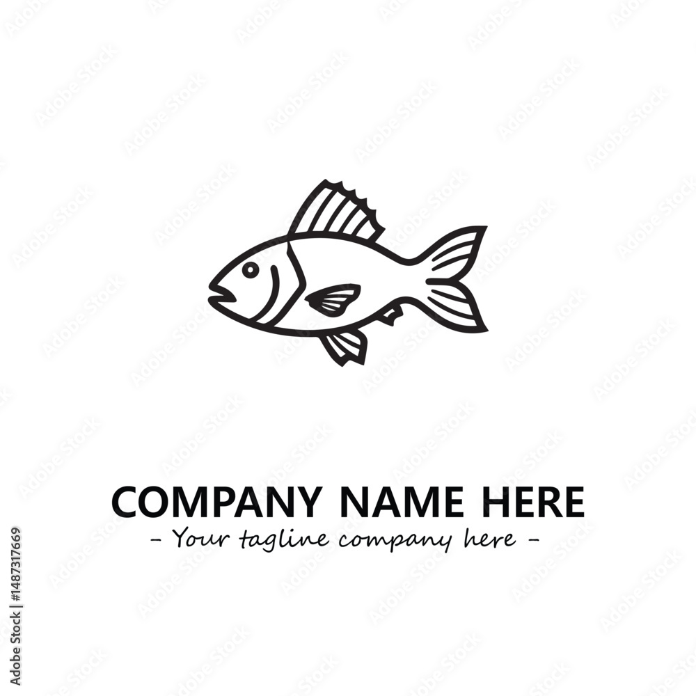 Obraz premium Fish silhouette logo company design vector illustration