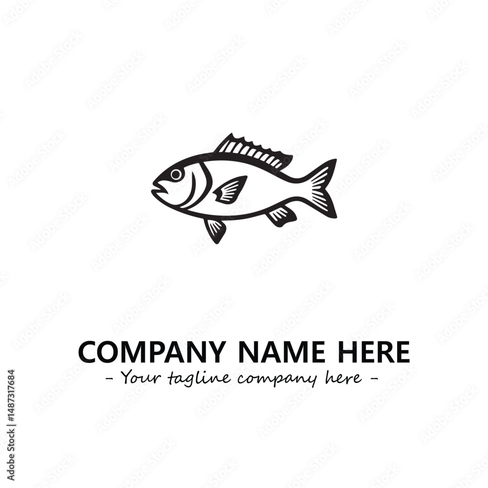Obraz premium Fish silhouette logo company design vector illustration