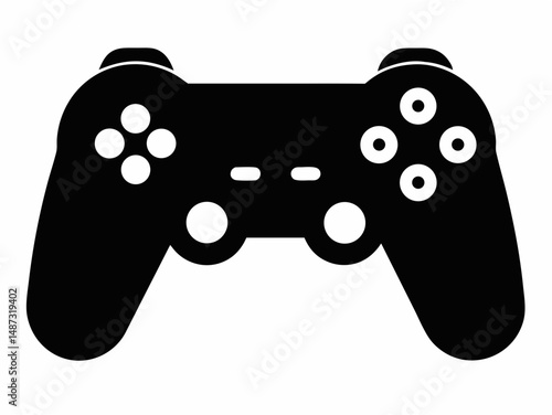 Game controller silhouette vector, Video game controller, joystick