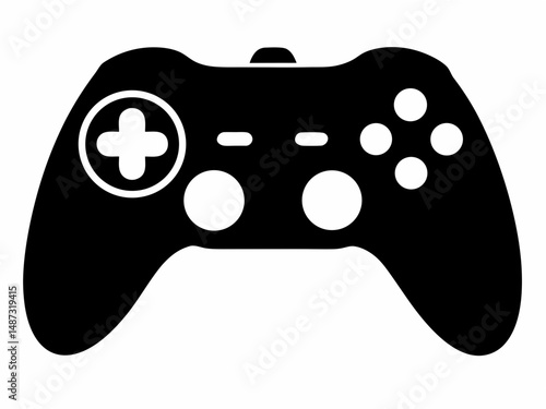Game controller silhouette vector, Video game controller, joystick