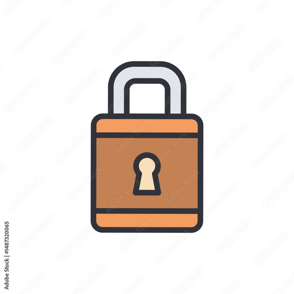 Stylized Illustration Of A Padlock Security Conceptual Flat Design Stylized Illustration Of A Padlock Security Conceptual Flat Design