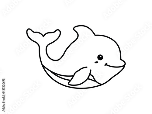 dolphin hand drawing illustration logo vector template