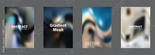 Abstract Gradient Mesh Poster Background Templates Vector Designs
