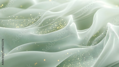 Modern sage green gradient with twinkling golden light trails