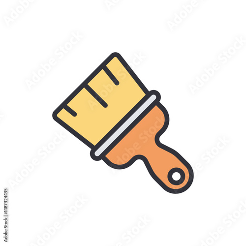 Vibrant Icon Of A Paintbrush Tool For Creative Design Projects