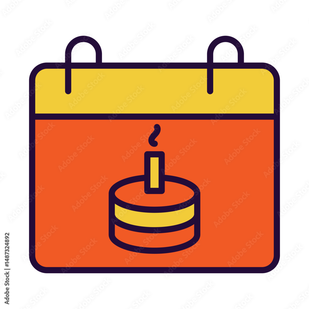 Fototapeta premium Birthday Flat Icon