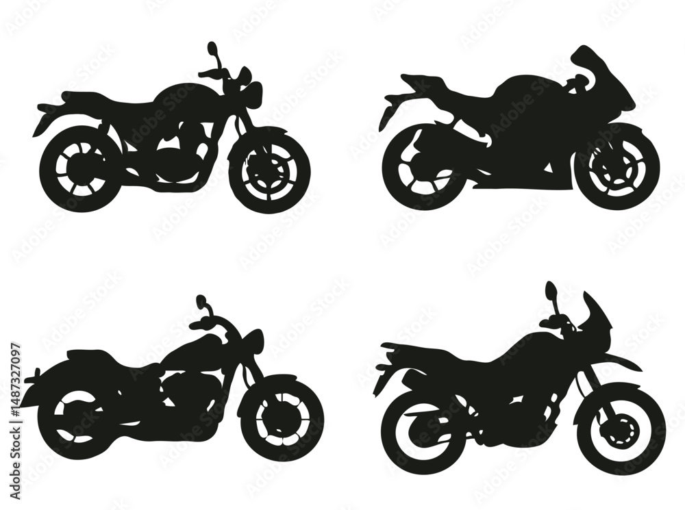 Obraz premium vector silhouettes of motorcycle