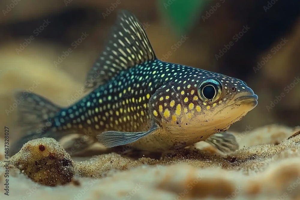 Dazzling fish poised on the seabed Dazzling fish poised on the seabed
