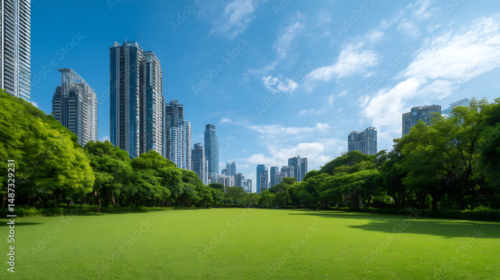 Nature park in a metropolitan city tall skyscraper building skyline copy space Green infrastructure urban area office buildings 30945312 4 Nature park in a metropolitan city tall skyscraper building skyline copy space Green infrastructure urban area office buildings 30945312 4
