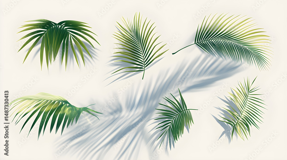 1. realistic transparent PNG of natural palm leaf shadow overlay, soft diffused sunlight, photo realistic, isolated for summer design 1. realistic transparent PNG of natural palm leaf shadow overlay, soft diffused sunlight, photo realistic, isolated for summer design