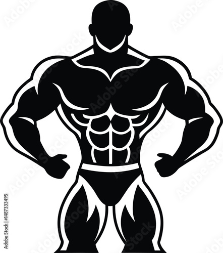 Wallpaper Mural illustration of muscular man body Torontodigital.ca