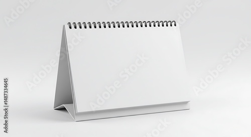 Blank white desk calendar mockup