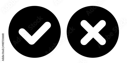 Check mark icon. yes no icon