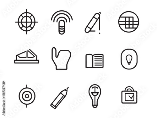 Elegant interpreter figure in continuous line art style