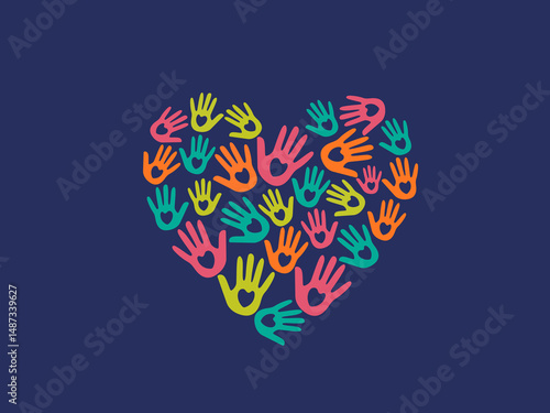 vector illustration hand heart digital art artwork silhouette friendship illustration connection