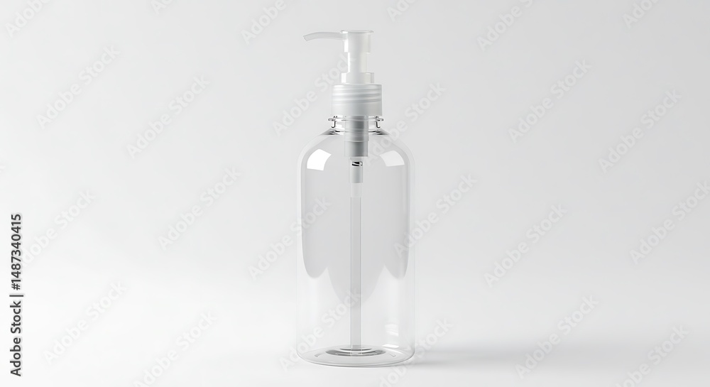 Transparent plastic bottle with pump dispenser Transparent plastic bottle with pump dispenser