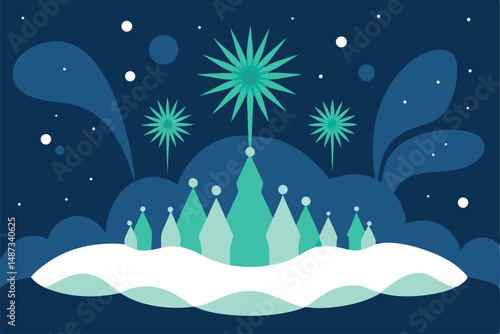 winter landscape with snow